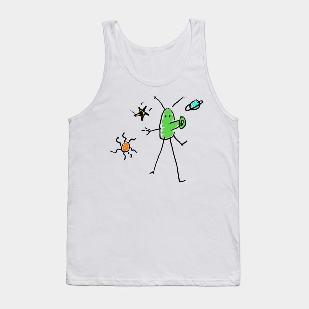 Oooooo! Little green doodle Tank Top by RawSunArt